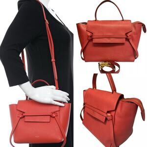 💎✨BEAUTIFUL✨💎Authentic Celine Belt Bag Medium Red Leather